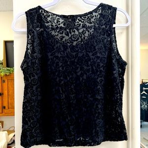 Vintage Fashion Bug Black Velvet see through top!